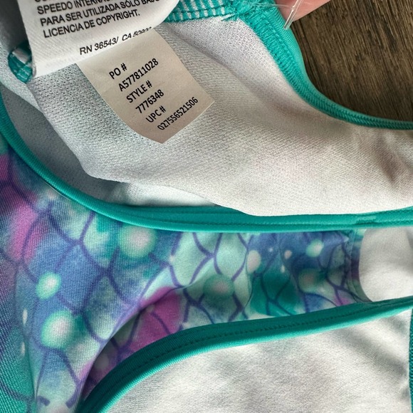 Girls SPEEDO Mermaid 1pc Swimsuit M Blue Green - Picture 7 of 8